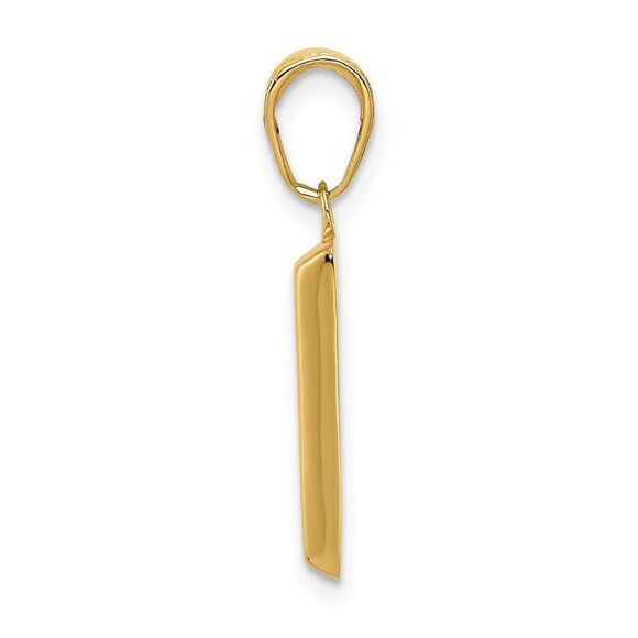 14k Yellow Gold 3D Bar Pendant - Picture 2 of 6